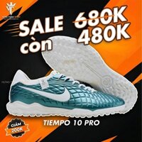 Giày Bóng Đá Nike Tiempo 10 Pro 30th Xanh Lục Lưỡi Gà Liền TF
