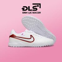 Giày Bóng Đá Nike Tiempo Legend 10 Pro Trắng Vạch Đỏ Lưỡi Gà Liền TF