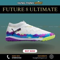 Giày Bóng Đá Puma Future 8 Ultimate Trắng Xanh Tím Cổ Lửng TF