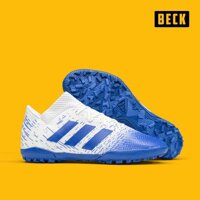 Giày Bóng Đá TQ Adidas Nemeziz 18.3 Trắng Vạch Xanh Biển TF