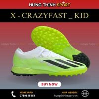 Giày Bóng Đá Trẻ Em Adidas X Crazyfast.1 Xanh Chuối TF