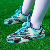 Giày bóng đá trẻ em mẫu mới bé học sinh tiểu học bé trai mặt lưới thoáng khí núm vặn đinh gãy Giày tập cho bé gái giới hạn thời gian 0321 L30H