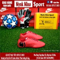 Giày Bóng Đá Trẻ Em Mercurial Đỏ Vạch Đen Đinh TF