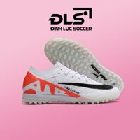Giày Bóng Đá Trẻ Em Nike Vapor 15 Elite Trắng Vạch Đen Gót Đỏ TF
