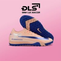 Giày Bóng Đá Trẻ Em Nike Mercurial Vapor 16 Elite Cam Hồng Vạch Xanh Biển Cổ Lửng TF