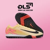 Giày Bóng Đá Trẻ Em Nike Mercurial Vapor 16 Elite Mbappe Vàng Cam Vạch Đen Cổ Lửng TF