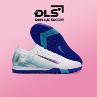 Giày Bóng Đá Trẻ Em Nike Mercurial Vapor 16 Elite Trắng Xanh Hologram Cổ Lửng TF