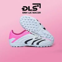 Giày Bóng Đá Việt Nam Predator Trắng Gót Hồng Vạch Đen Lưỡi Gà Gập TF