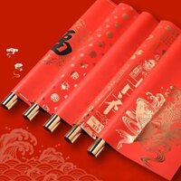 Giấy Bóng Kính Gói Quà Tết Đẹp - Foil Vàng Đỏ