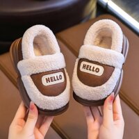Giày Bông Lông Cừu Hello Cho Bé Đế Eva Siêu Nhẹ, Chất Bông Êm Ái, Ấm Áp