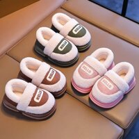 Giày Bông Phối Lông Cừu Hello Cho Bé Đế Eva Siêu Êm, Mềm Mịn, Giữ Ấm Cực Tốt