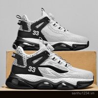 Giày bóng rổ dệt bay khóa xoay Giày thể thao thường ngày Giày dính lạnh Giày bóng rổ thời trang Giày thường ngày Giày nam cao cổ giày học sinh Giày nam BA7U