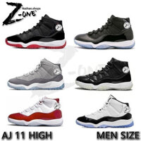 Giày bóng rổ nam Air Jordan 11 bred 2019 màu xám mát, giày thể thao chất lượng cao mới mùa thu với hộp crwc
