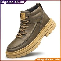 Giày boot (bốt) cổ cao big size cỡ lớn 45 46 47 48 cho nam chân to. Big size combat boots for wide feet.