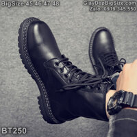 Giày boot (bốt) cổ cao cỡ lớn 45 46 47 48 cho nam cao to chân ú bè. Big size combat boots for wide feet - BT250