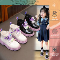 Giày Boot Cao Cổ Bé Gái Họa Tiết Xinh Xỉu, Bốt Cho Bé Gái Da PU Mềm Chống Trơn Trượt (G999)