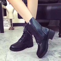 Giầy boot cao cổ đan dây