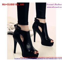 Giày boot cao gót hở mũi phong cách sang trọng nổi bật GUBB185