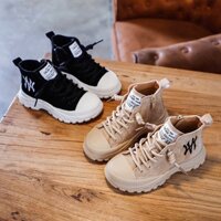 Giày Boot Cổ Cao Da Lộn Đế Cao Cho Bé Gái Bé Trai, Giày Boot Cao Cổ Da Lộn Đế Độn 5CM Cho Bé HANNAH KIDS