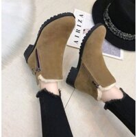Giày Boot Cổ Ngắn Lót Lông Cừu Dày Dặn Phong Cách Hàn Quốc Thời Trang Cho Nữ (F1)