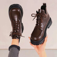 GIÀY BOOT CỔ THẤP NỮ TOREHU HÀNG XUÂN THU ĐÔNG ĐẾ CAO GIÀY