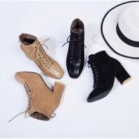 Giày boot đế vuông da lộn BDV19