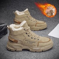 Giày Boot Martin Cổ Cao Lót Nhung Dày Thời Trang Xu Hướng Mới Cho Nam