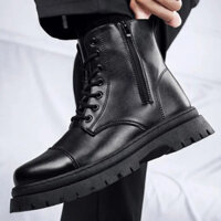 Giày Boot Nam Combat Boots WORK Đế Cao Khóa Kéo Mới Nhất GN463 Siêu Thị Mua Sắm Sale