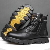 Giày Boot Nam Da Lộn Cao Cổ Đẹp Hàn Quốc GIAYNAMVIP Giày Bốt Nam Cổ Cao Nâu Bụi Bặm GNK18