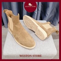 Giày boot nam đế cao cổ thấp da thật, CHELSEA BOOTS WESTON CH.1236
