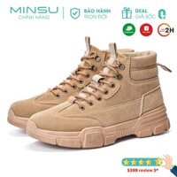 Giày Boot Nam MINSU M3312, Giày Cao Cổ Nam Phong Cách Hàn Quốc Thích Hợp Mang Đi Chơi, Đi Phượt, Du Lịch Cực Chất