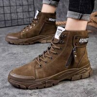 Giày Boot Nam MWC 8042 - Giày Boot Nam Chất Liệu Da Lộn Kiểu Dáng Thắt Dây Trẻ Trung