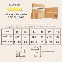 Giày Boot Nữ Cổ Cao Da Mềm Khóa Kéo Bên Hồng Gót Vông Màu Đen Kem Thời Trang giayBOM B1843 h