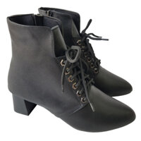 Giày Boot Nữ Cổ Thấp BIGBEN Da Bò Thật Cao 5cm BNN4