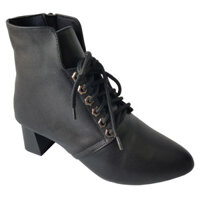 Giày Boot Nữ Cổ Thấp Da Bò Thật BIGGBEN Cao 5 phân BON5 - Màu đen - 38
