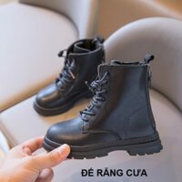 Giày boot nữ cột dây 2 dây kéo sau gót cá tính năng động street style