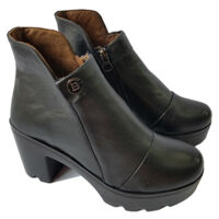 Giày Boot Nữ Da Bò BIGGBEN Cao 7 phân BON4 - BLACK - 35
