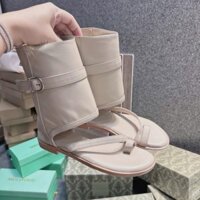 Giày boot nữ xỏ ngón chất da lộn - Sandal chiến binh phối khoá dây kéo sau đế bệt siêu hot - Shoes, Boot