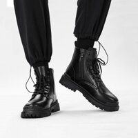Giày Boots Combat Cổ Cao Dây Buộc  tăng chiều cao Bcc15