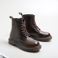 Giày boots da bò cổ cao vintage