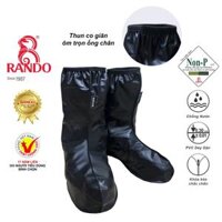 Giày Boots Đi Mưa RANDO Cao Cấp, GIÁ SỈ, Bọc Bảo Vệ Giày Cho Nam Nữ, Nhựa Chống Nước Bền Bỉ - Size L-Đen