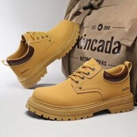 Giày boots martin derby màu nâu da trơn bct04