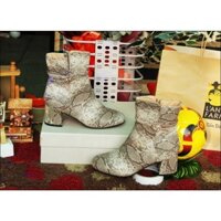 Giày Boots Martin nữ cao 3,5cm cổ thấp, khóa cạnh đế thời trang, cá tính. Hàng Full hộp