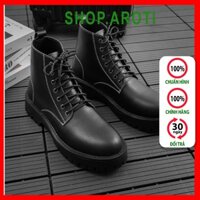 Giày Boots Nam AROTI  Chất Da Bò Đẹp Cao Cấp,Đế Khâu Chắc Chắn, Tăng Chiều Cao 5cm Dáng Combat Boots Cao Cổ  G611-Đ sp3