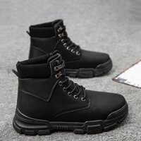 Giày Boots Nam Cổ Cao BCC10 Full Đen