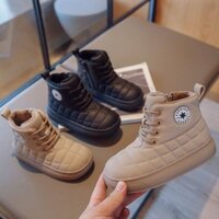 Giày bốt cao cổ lót nỉ cho bé gái chất da cao cấp[có ảnh thật]