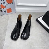 Giày bốt Chelsea xẻ mũi cho nam phong cách Anh quốc unisex MM6 Ninja giày bốt mũi vuông