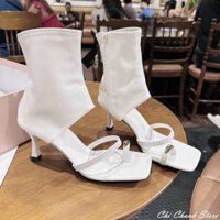 Giày bốt cổ cao Boot nữ xỏ ngón 7p chất da mềm êm thoáng mát đi cực xinh G55