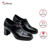 Giày Bốt Cổ Ngắn Mũi Vuông Da Trơn Mềm Ankle Boot Thời Trang Khóa Hông Gót Trụ 7p Tôn Dáng TEX SHOES A62-9