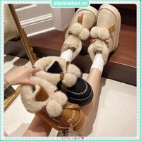 Giày bốt Cotton Giày bốt chống trượt khóa màu